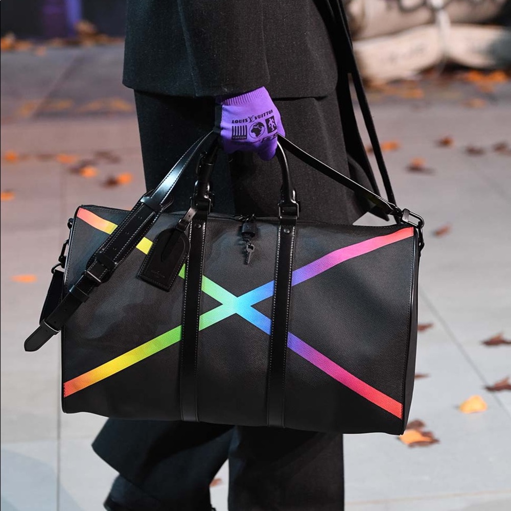 Louis Vuitton Virgil Abloh FW19 Rainbow Runway Keepall Duffle Travel Bag